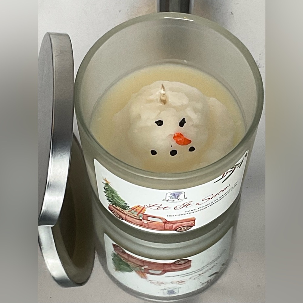 Let It Snow Candle with Silver Lid